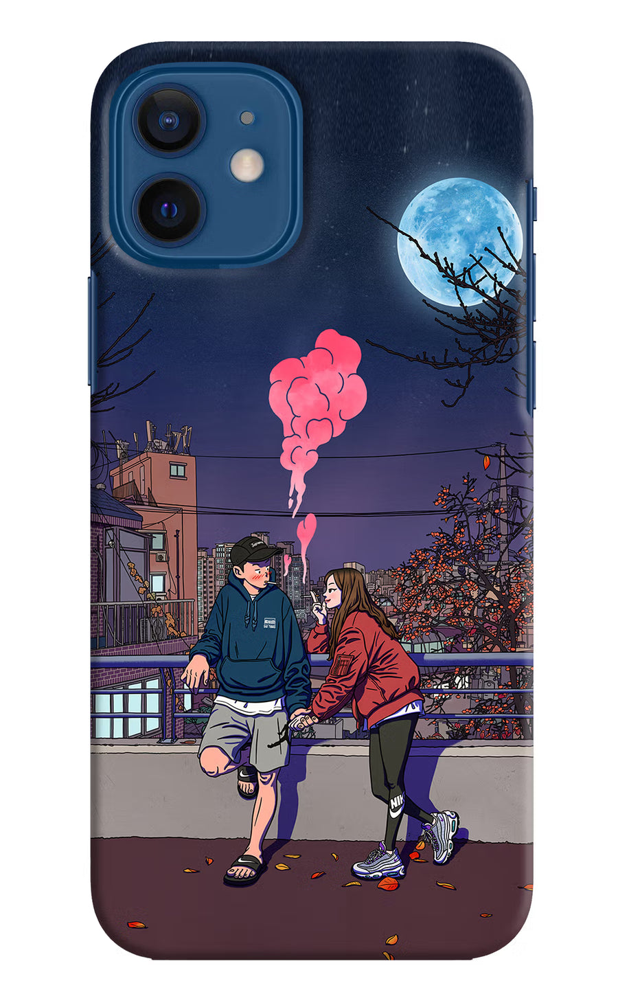 Chilling Couple iPhone 12 Back Cover, Hard case