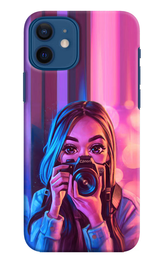 Girl Photographer iPhone 12 Hard Case Back Cover by Casekaro