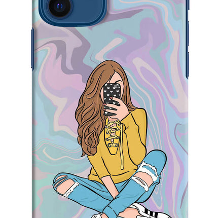 Selfie Girl iPhone 12 Hard Case Back Cover by Casekaro