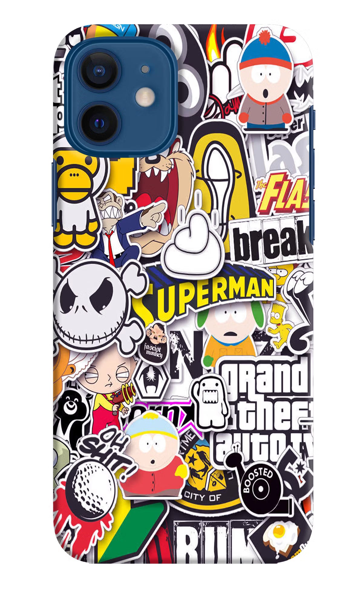 Sticker Bomb iPhone 12 Hard Case Back Cover by Casekaro