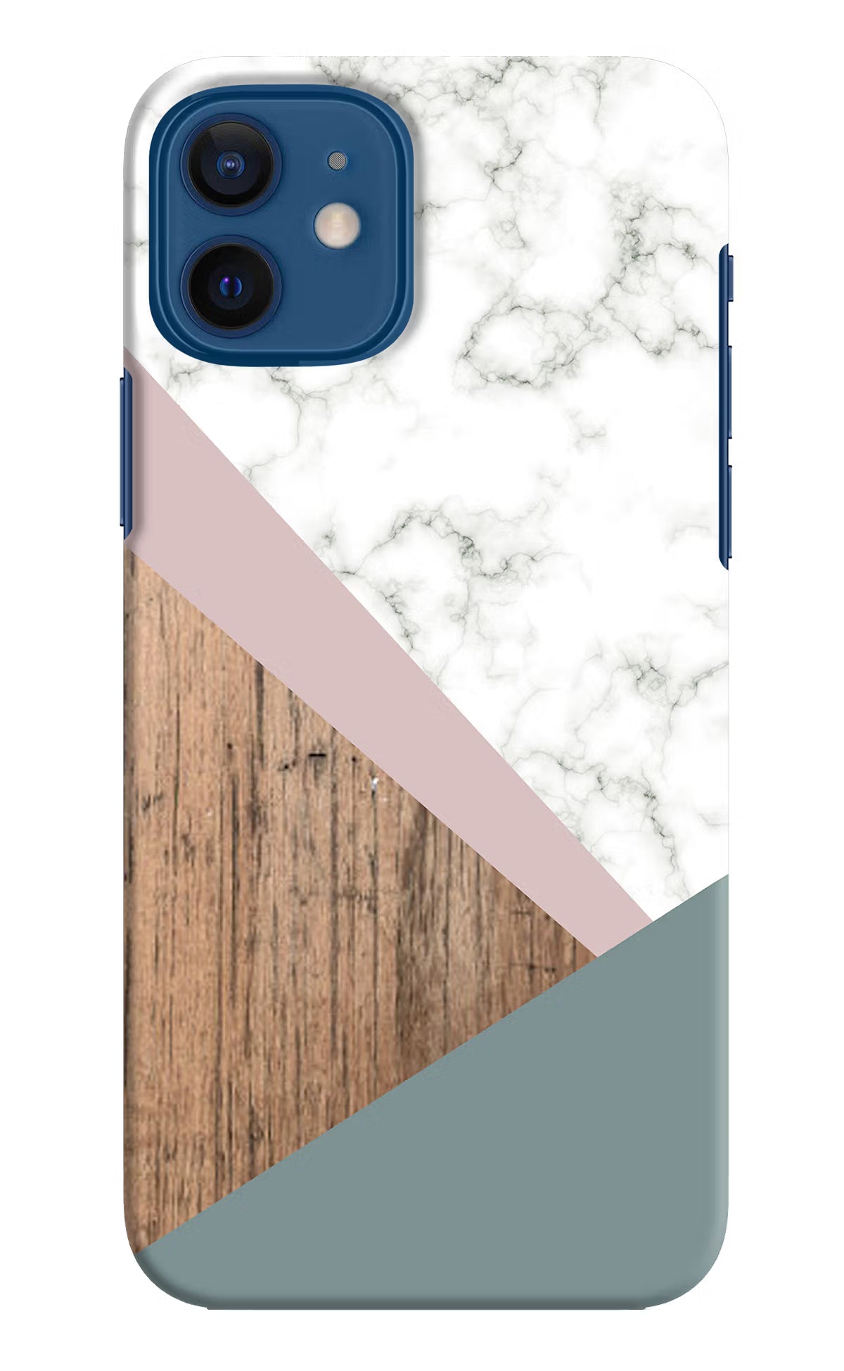Marble wood Abstract iPhone 12 Hard Case Back Cover by Casekaro