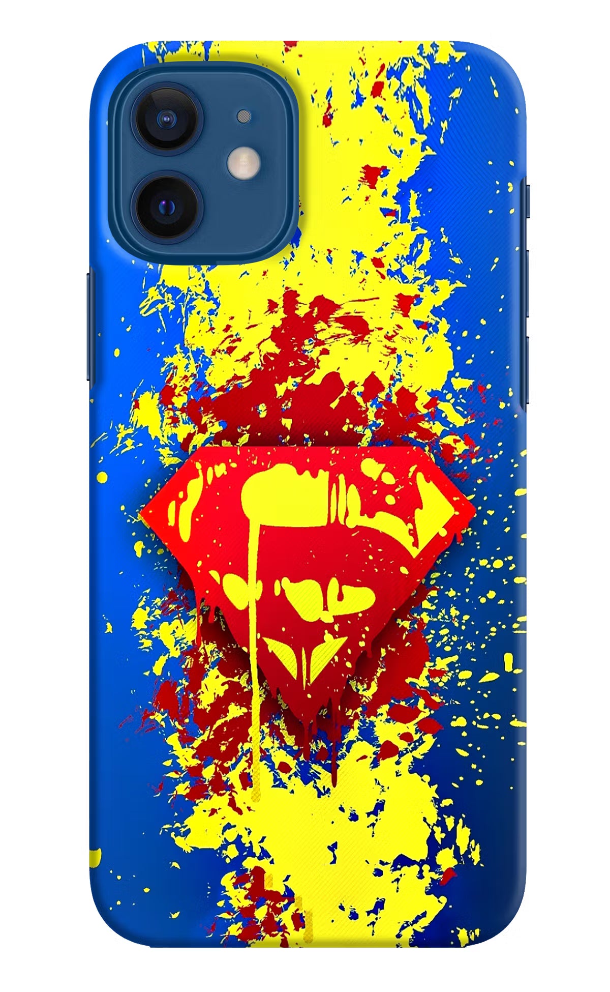Superman logo iPhone 12 Hard Case Back Cover by Casekaro