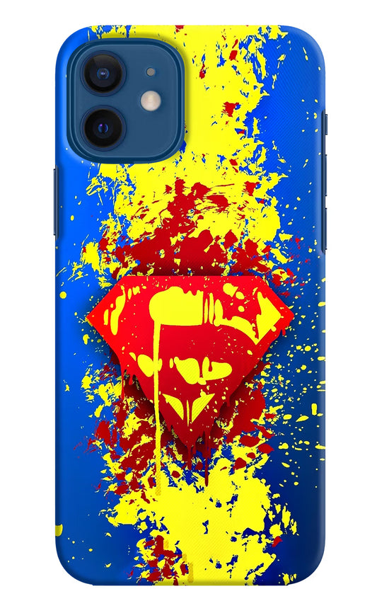 Superman logo iPhone 12 Hard Case Back Cover by Casekaro