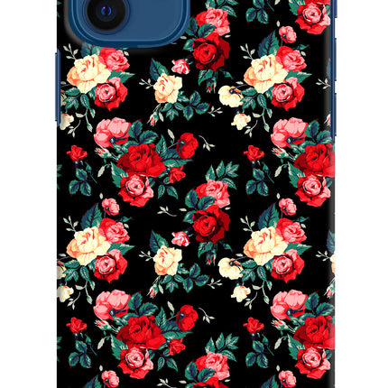 Rose Pattern iPhone 12 Hard Case Back Cover by Casekaro