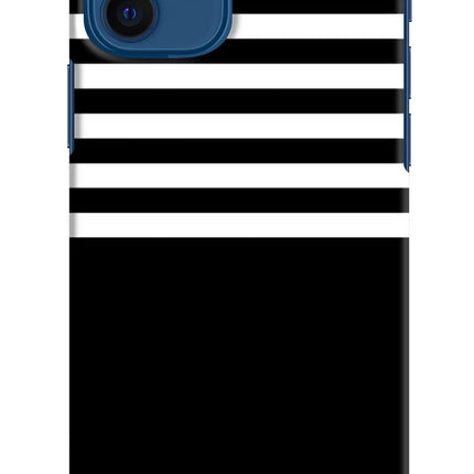Black and White Print iPhone 12 Hard Case Back Cover by Casekaro