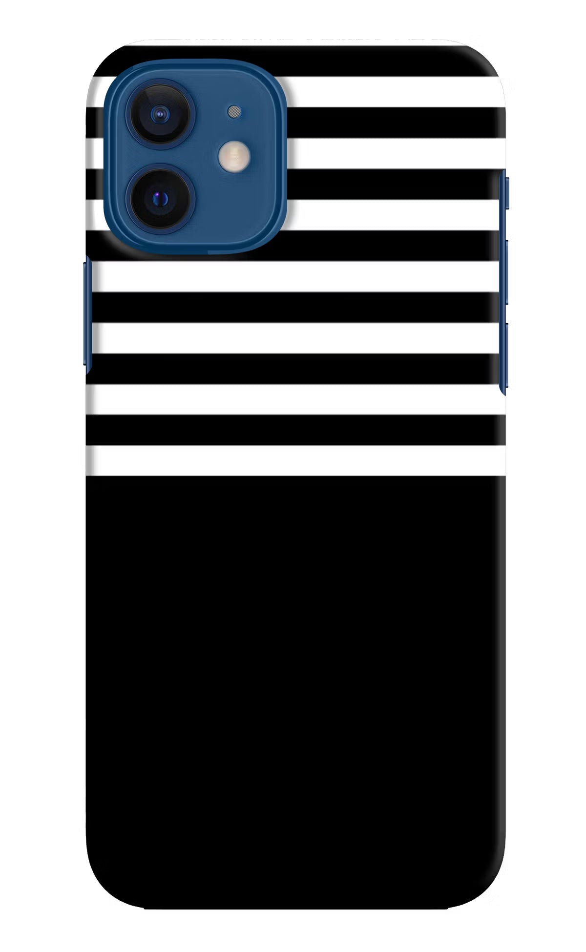 Black and White Print iPhone 12 Hard Case Back Cover by Casekaro
