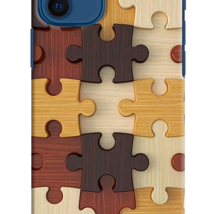 Wooden Puzzle iPhone 12 Hard Case Back Cover by Casekaro
