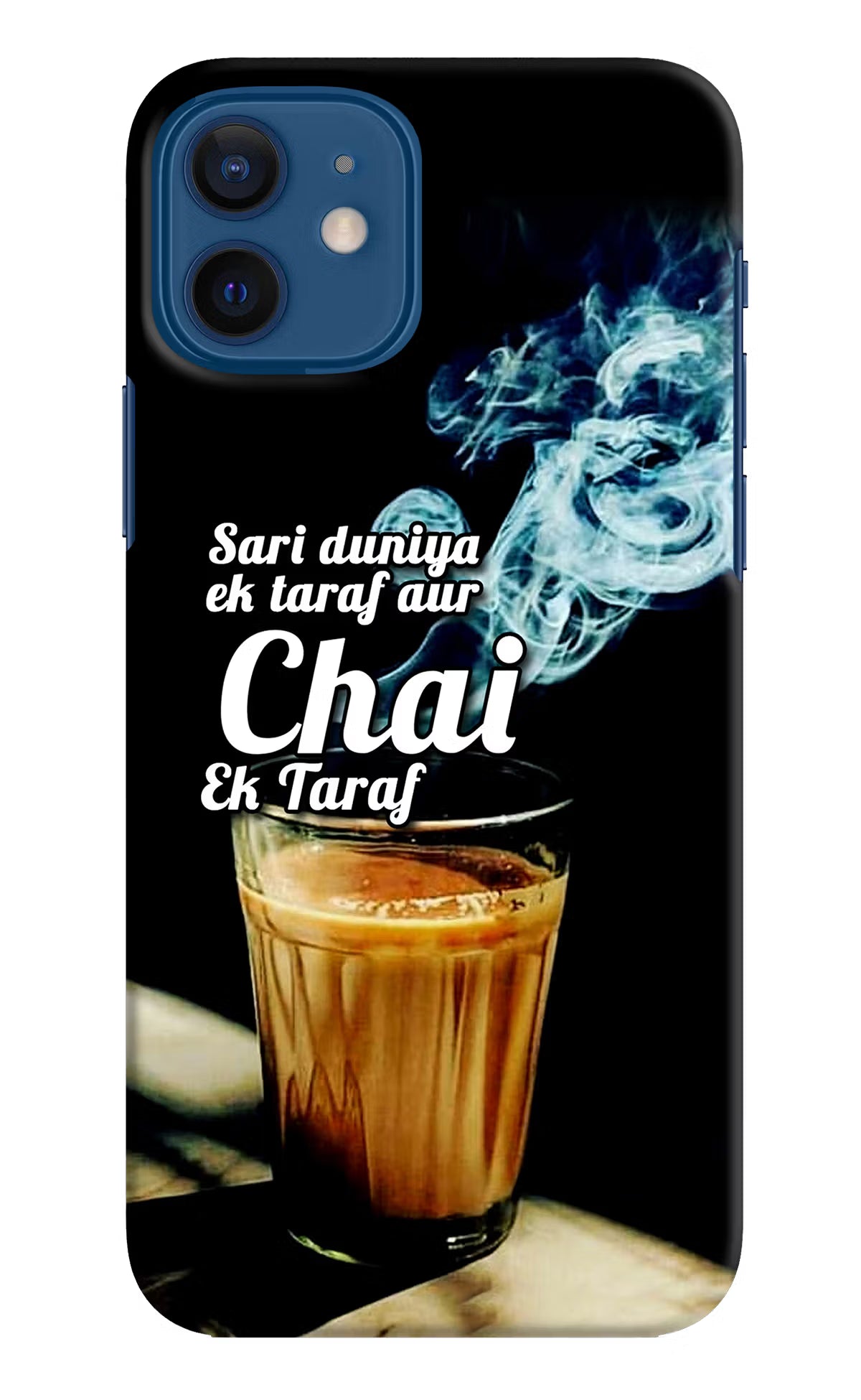 Chai Ek Taraf Quote iPhone 12 Hard Case Back Cover by Casekaro