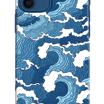 Blue Waves iPhone 12 Hard Case Back Cover by Casekaro