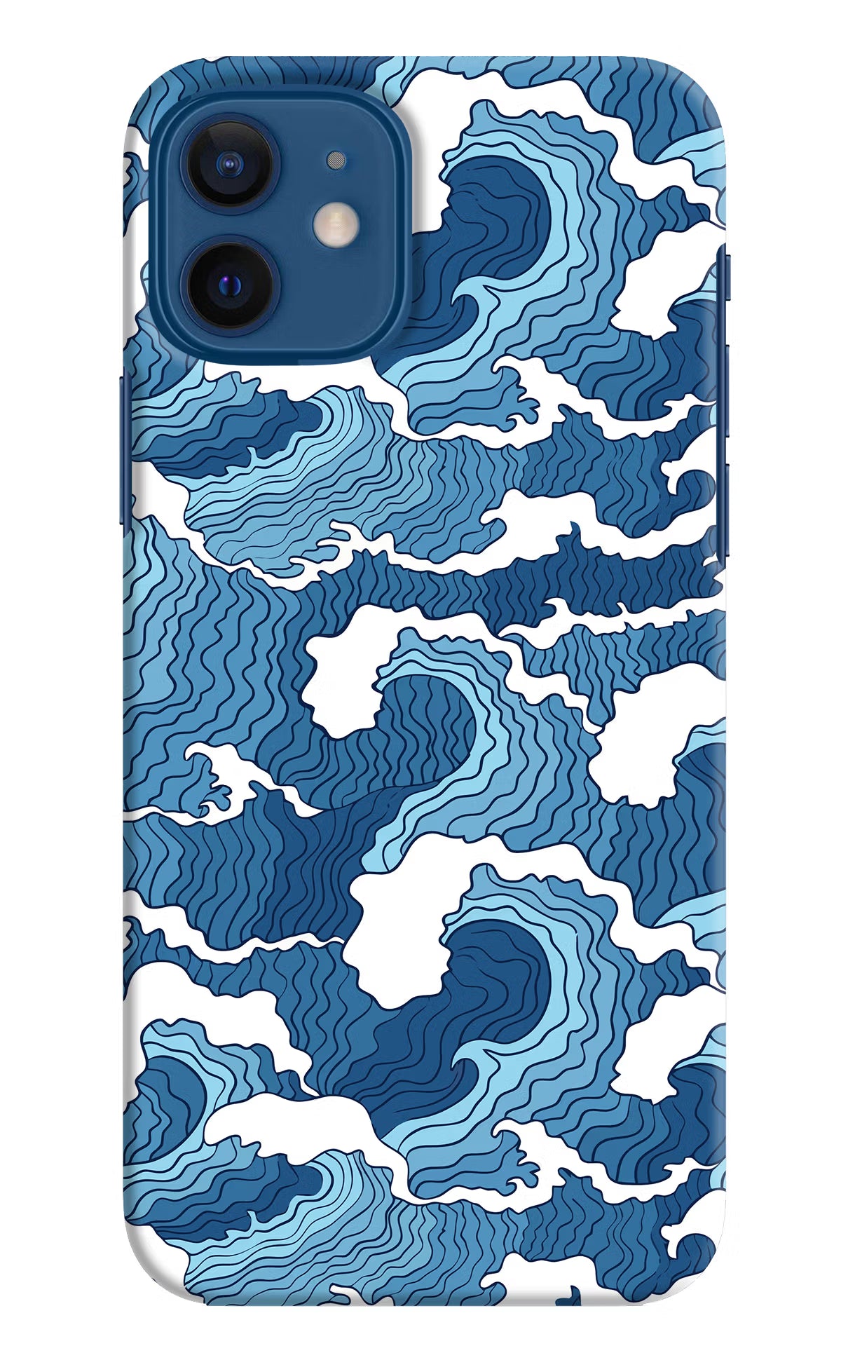 Blue Waves iPhone 12 Hard Case Back Cover by Casekaro
