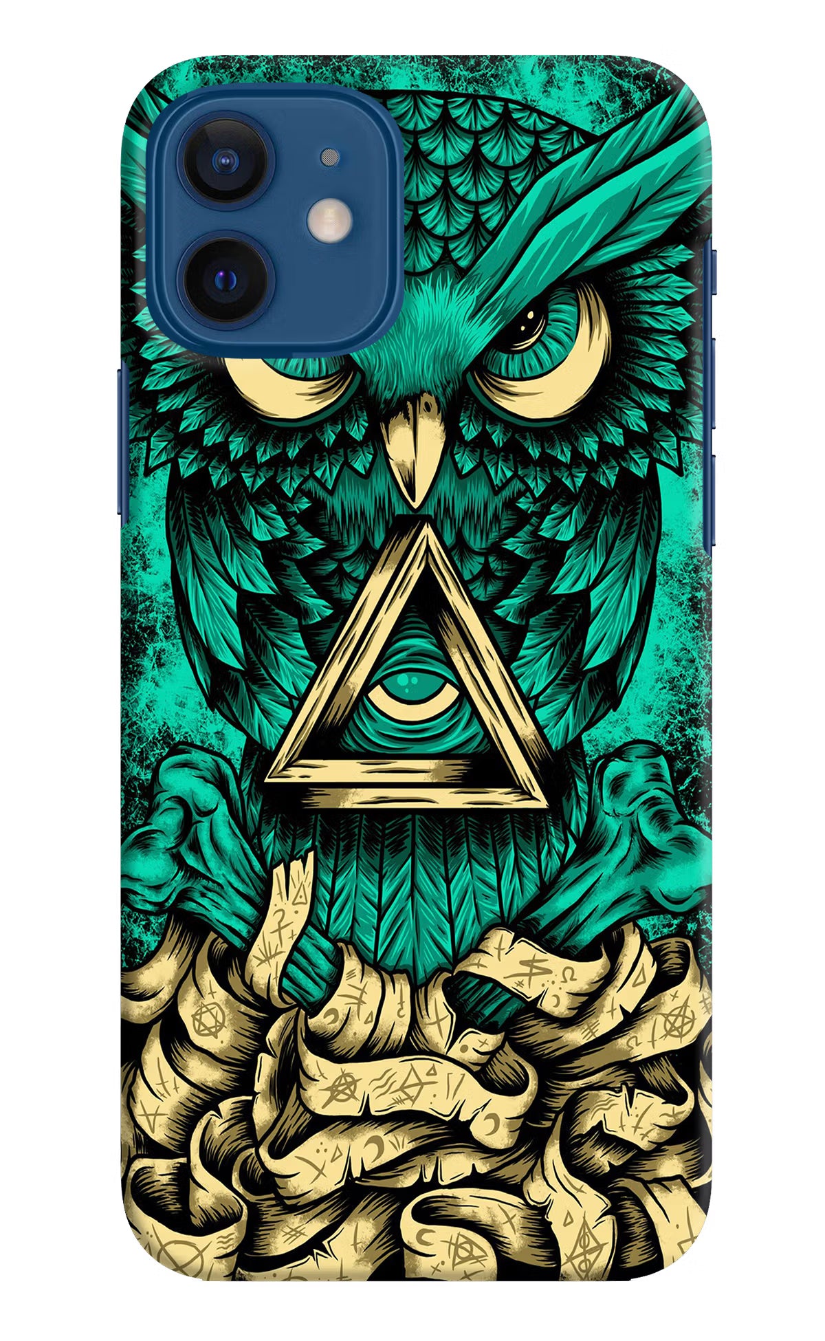 Green Owl iPhone 12 Hard Case Back Cover by Casekaro