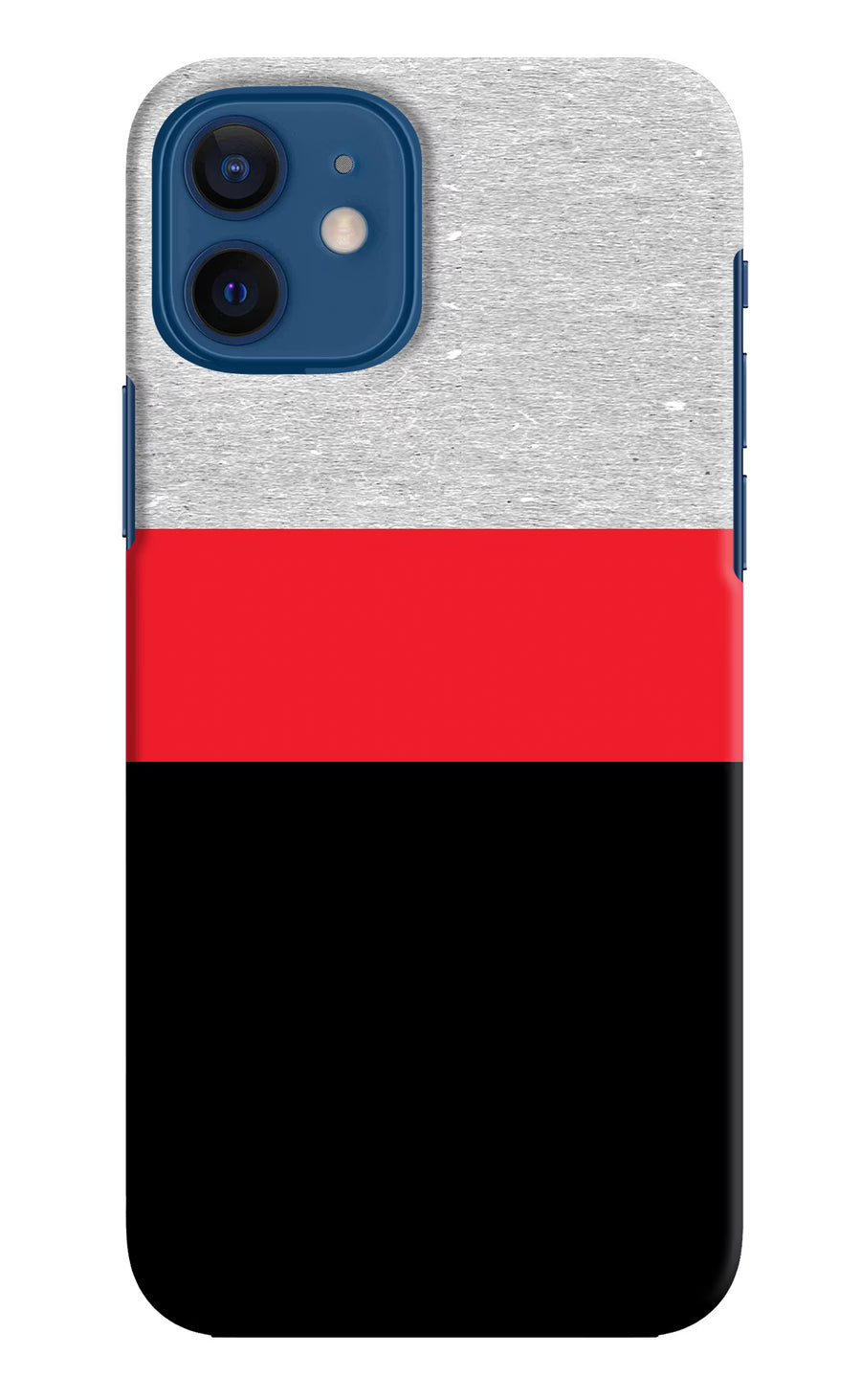 Tri Color Pattern iPhone 12 Back Cover, Hard case