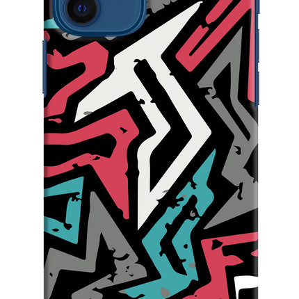 Geometric Graffiti iPhone 12 Hard Case Back Cover by Casekaro