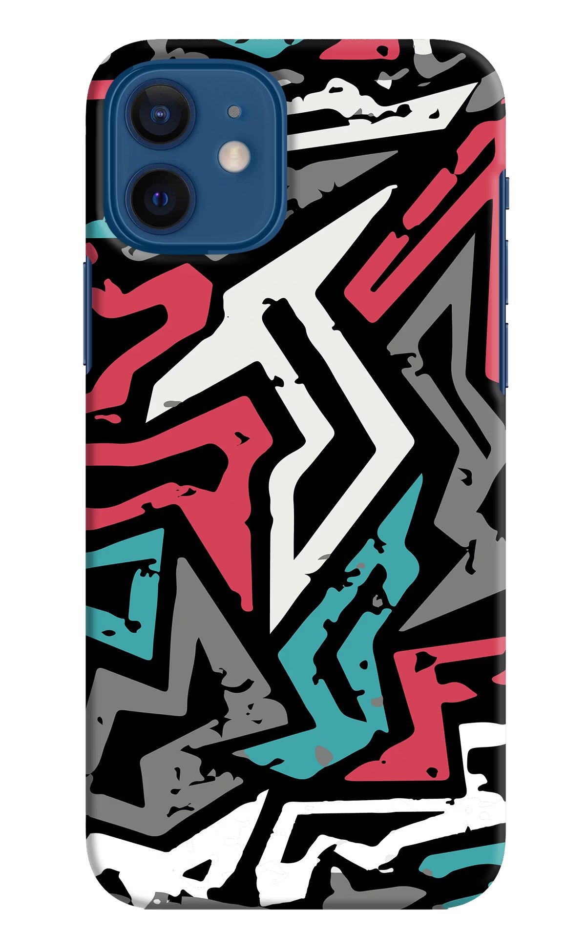 Geometric Graffiti iPhone 12 Hard Case Back Cover by Casekaro