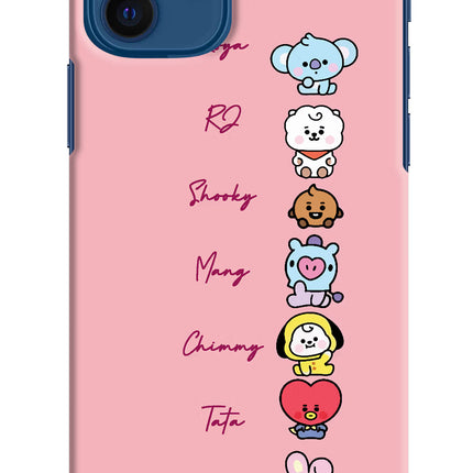 BTS names iPhone 12 Hard Case Back Cover by Casekaro