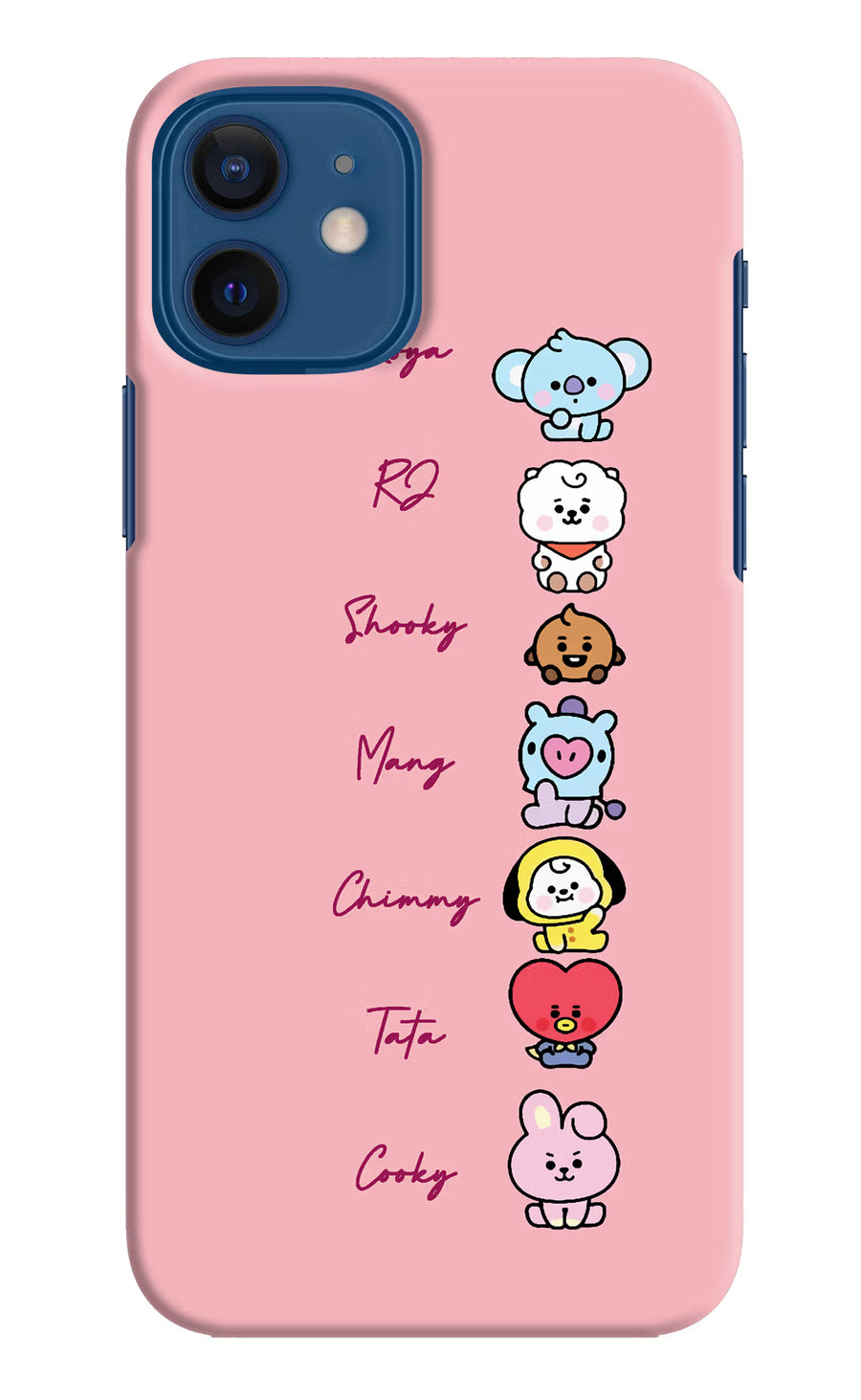 BTS names iPhone 12 Back Cover, Hard case