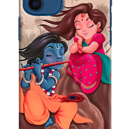 Radhe Krishna iPhone 12 Hard Case Back Cover by Casekaro