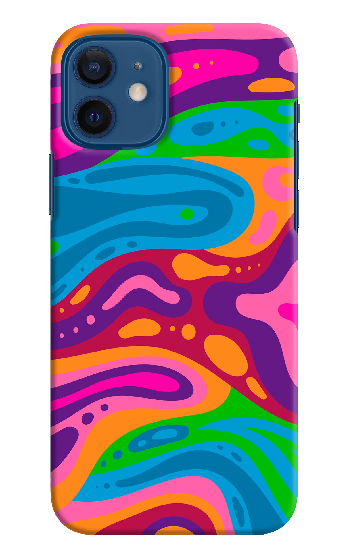 Trippy Pattern iPhone 12 Hard Case Back Cover by Casekaro