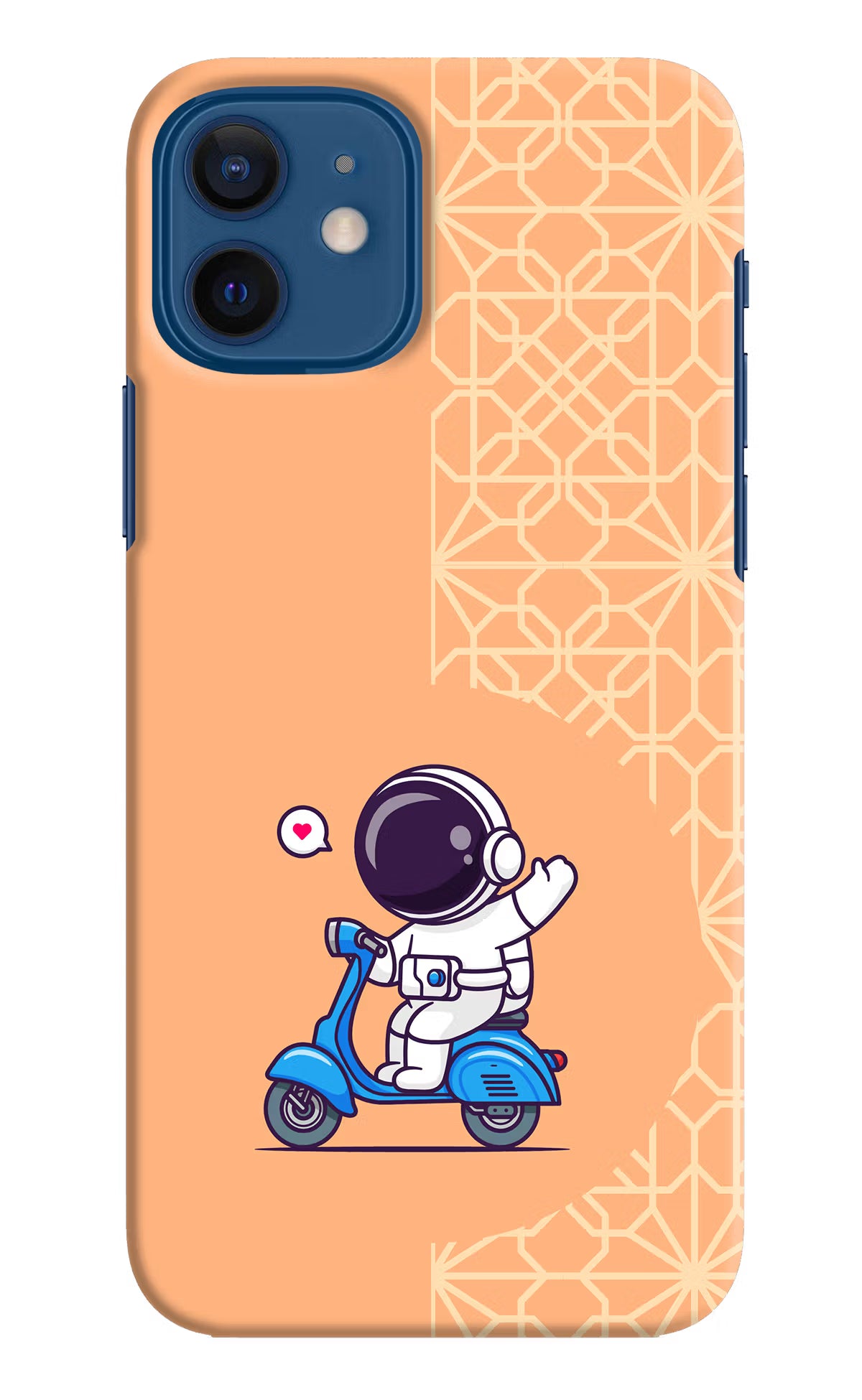 Cute Astronaut Riding iPhone 12 Hard Case Back Cover by Casekaro