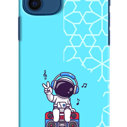 Cute Astronaut Chilling iPhone 12 Hard Case Back Cover by Casekaro