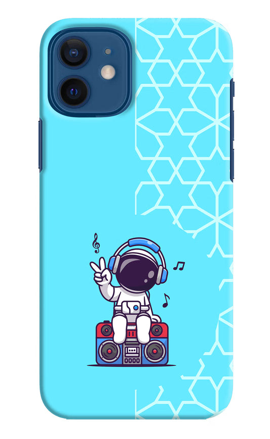 Cute Astronaut Chilling iPhone 12 Hard Case Back Cover by Casekaro