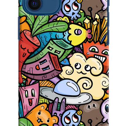 Veggie Doodle iPhone 12 Hard Case Back Cover by Casekaro