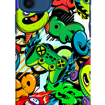 Game Doodle iPhone 12 Hard Case Back Cover by Casekaro