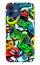 Game Doodle iPhone 12 Hard Case Back Cover by Casekaro