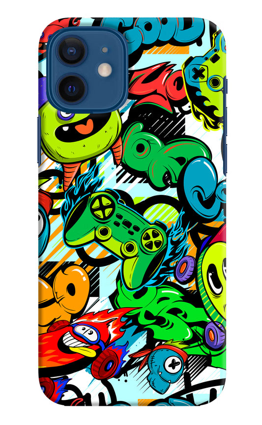 Game Doodle iPhone 12 Hard Case Back Cover by Casekaro