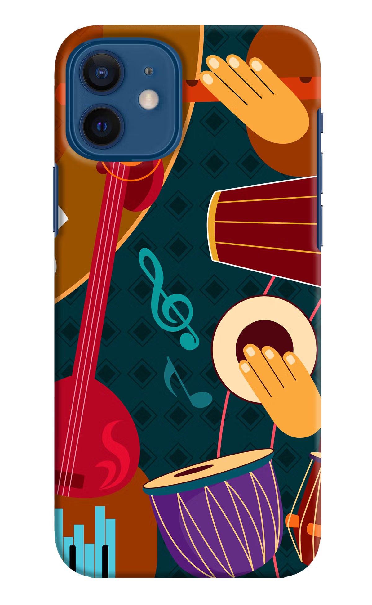 Music Instrument iPhone 12 Hard Case Back Cover by Casekaro