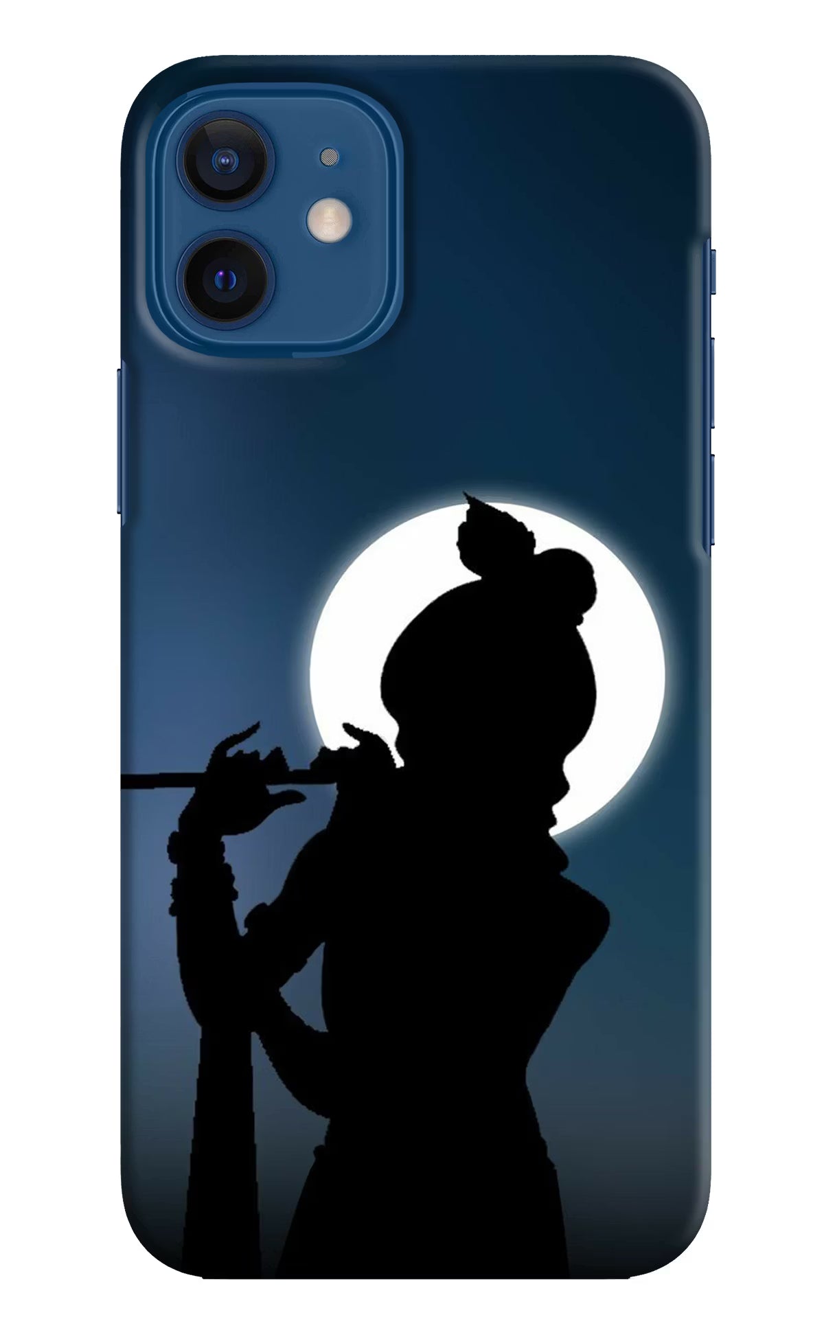 Shri Krishna Silhouette iPhone 12 Hard Case Back Cover by Casekaro