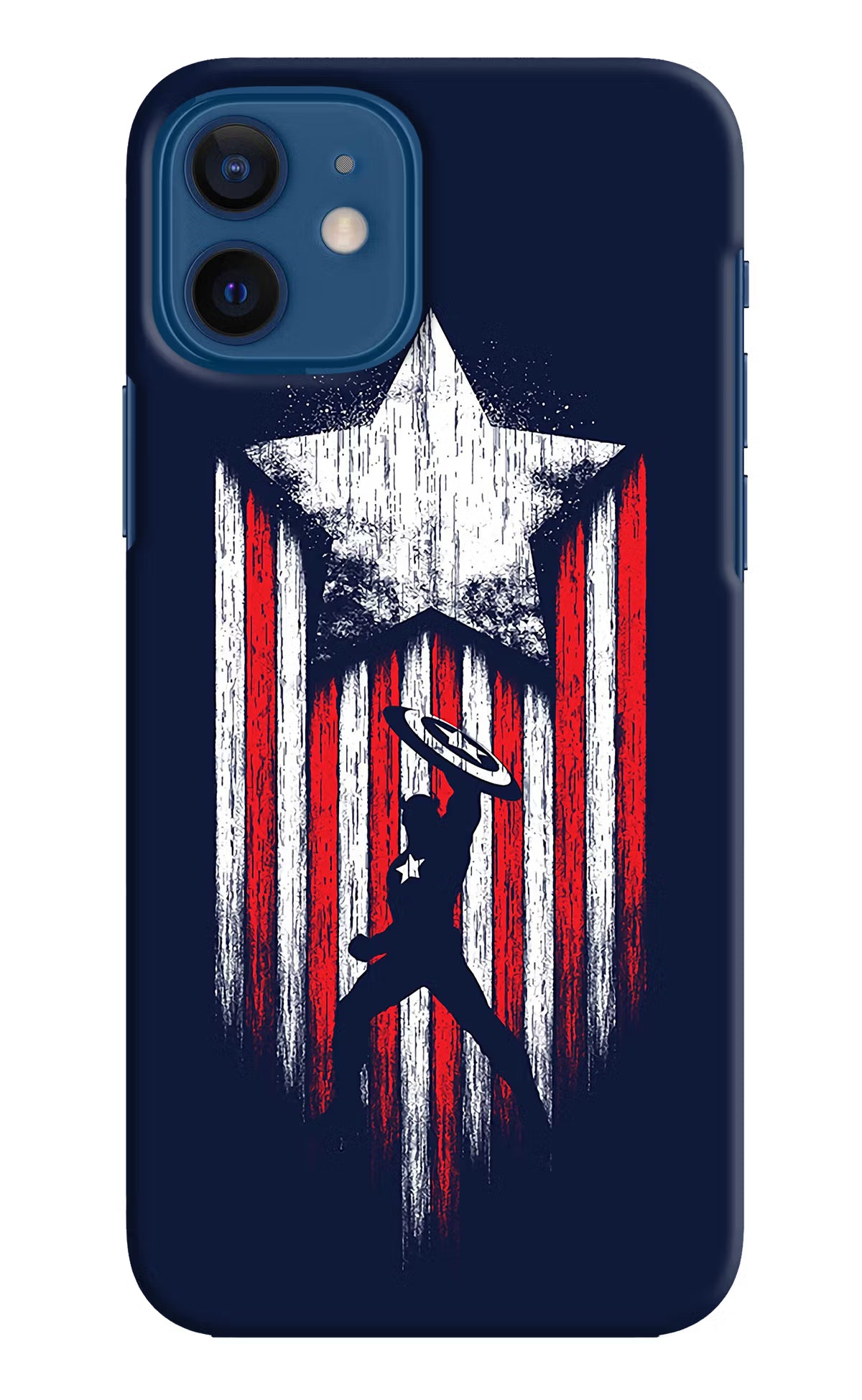 Captain America Marvel Art iPhone 12 Hard Case Back Cover by Casekaro