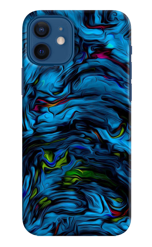 Dark Blue Abstract iPhone 12 Hard Case Back Cover by Casekaro