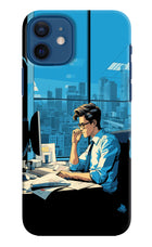 Focused Hustler (AI Generated) iPhone 12 Hard Case Back Cover by Casekaro