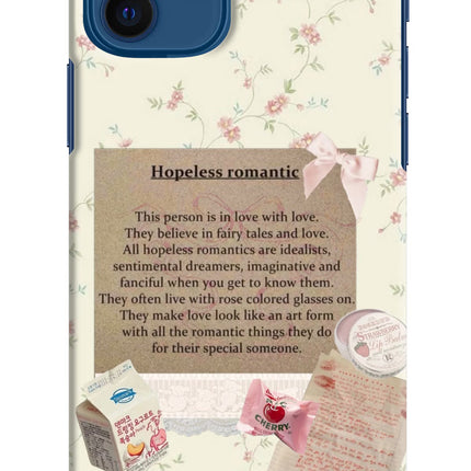 Hopeless Romantic iPhone 12 Hard Case Back Cover by Casekaro