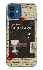I am just a girl iPhone 12 Hard Case Back Cover by Casekaro