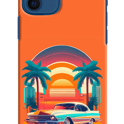Palm Drive 80s iPhone 12 Hard Case Back Cover by Casekaro