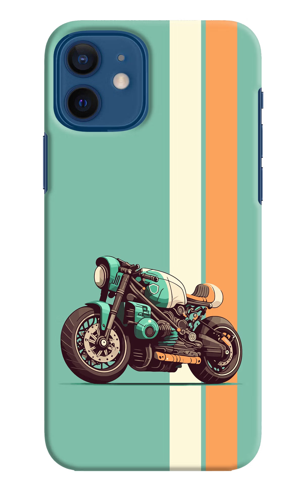 Striped Moto Drift iPhone 12 Hard Case Back Cover by Casekaro