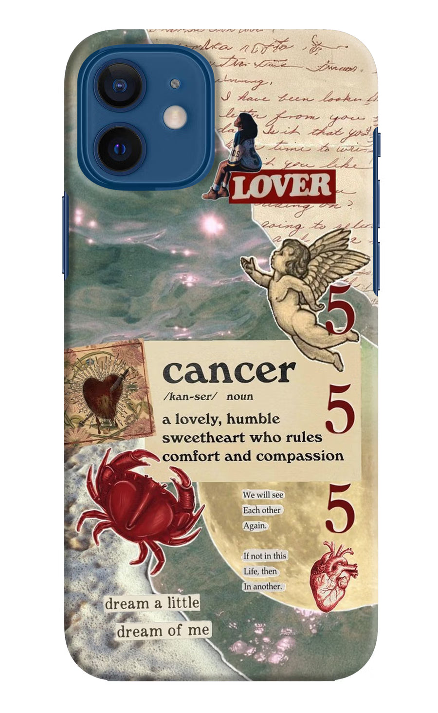 Cancer Zodiac iPhone 12 Back Cover, Hard case
