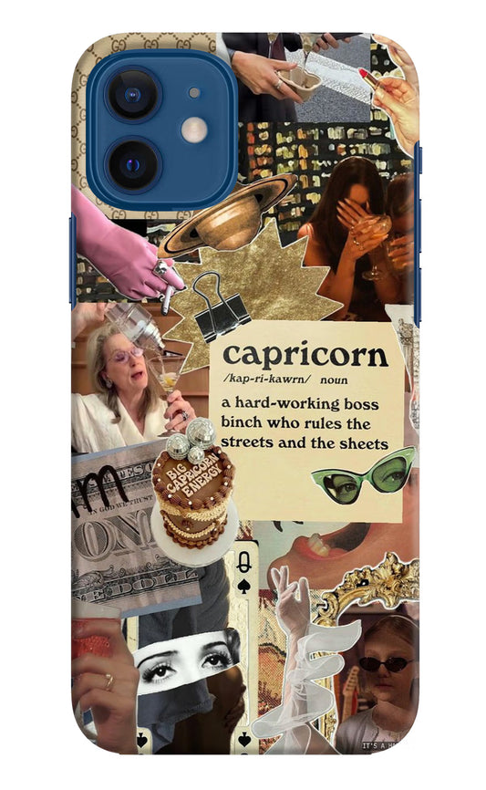Capricorn Zodiac iPhone 12 Hard Case Back Cover by Casekaro