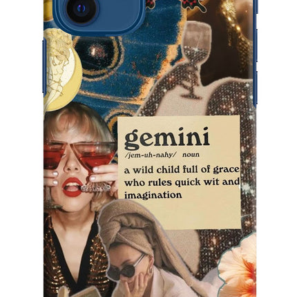 Gemini Zodiac iPhone 12 Hard Case Back Cover by Casekaro