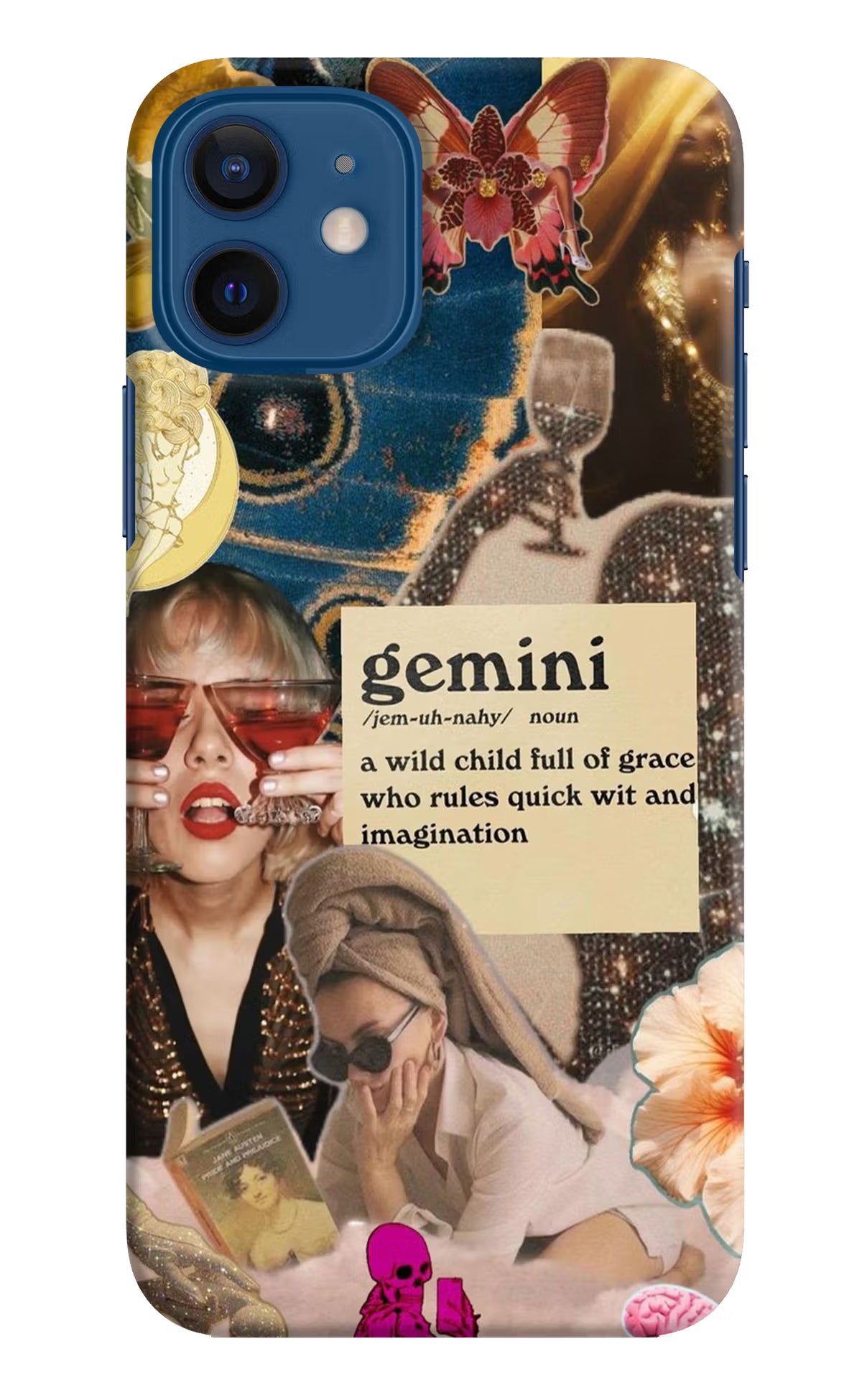 Gemini Zodiac iPhone 12 Hard Case Back Cover by Casekaro