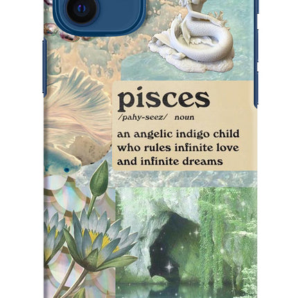 Pisces Zodiac iPhone 12 Hard Case Back Cover by Casekaro