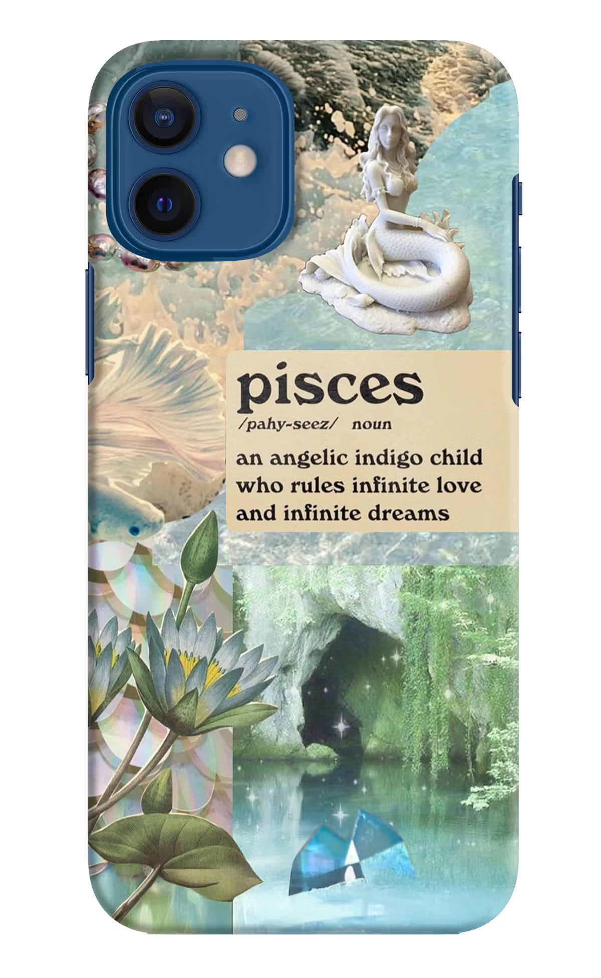 Pisces Zodiac iPhone 12 Hard Case Back Cover by Casekaro
