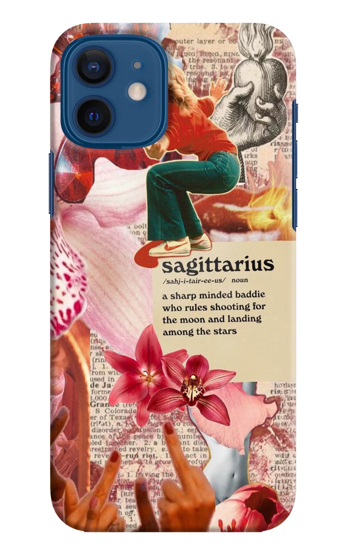 Sagittarius Zodiac iPhone 12 Hard Case Back Cover by Casekaro