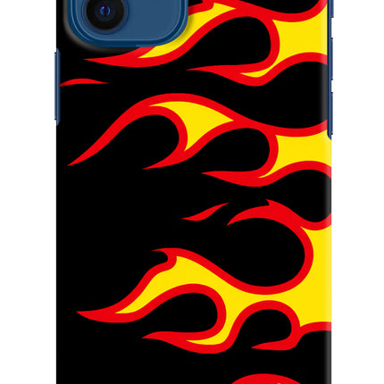 Side Sweep Flames iPhone 12 Hard Case Back Cover by Casekaro