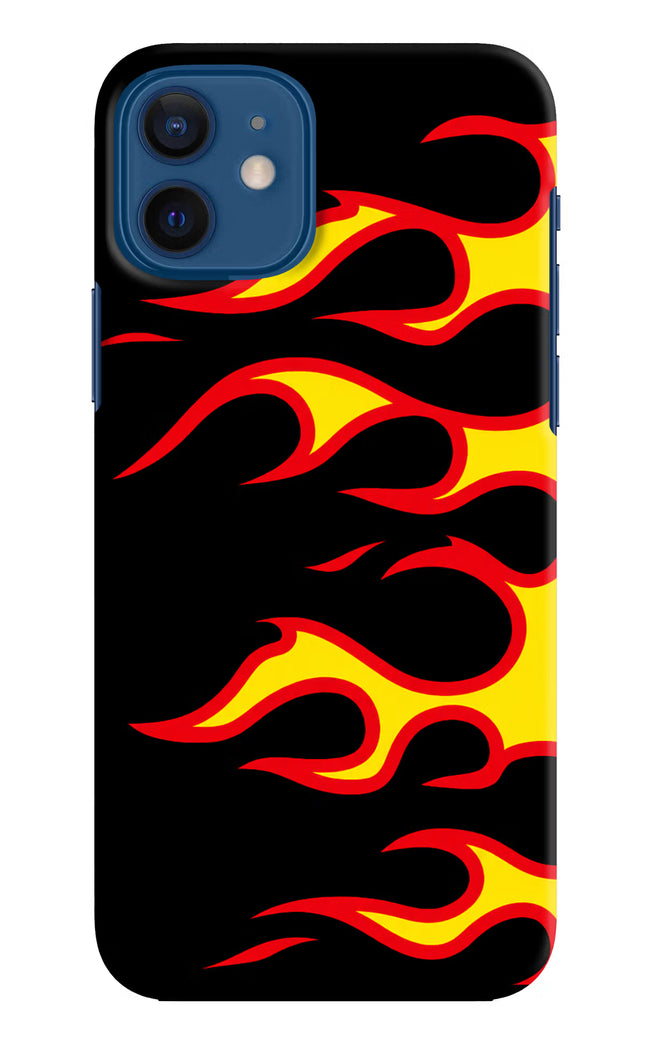 Side Sweep Flames iPhone 12 Hard Case Back Cover by Casekaro