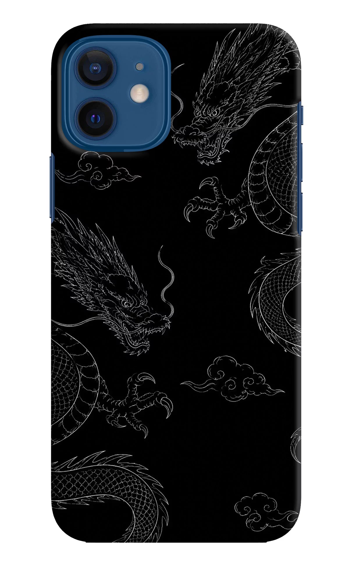 Twin Dragons iPhone 12 Hard Case Back Cover by Casekaro