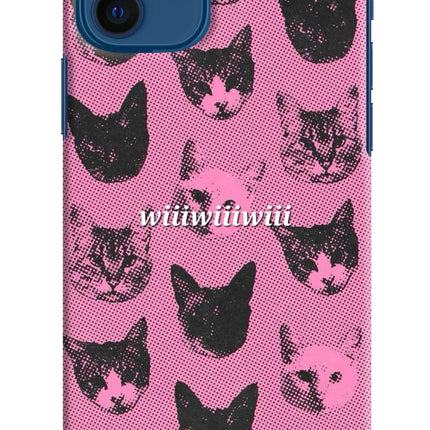 Pink Cats iPhone 12 Hard Case Back Cover by Casekaro