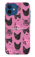 Pink Cats iPhone 12 Hard Case Back Cover by Casekaro